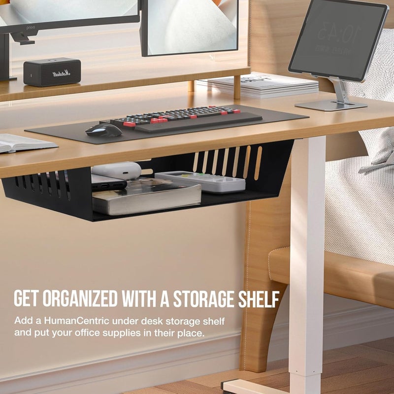 Neiteli 2 Pack Under Desk Shelf-Metal -Black Under Shelf Storage for Office Tables & Workstations（13Inch） - Image 5